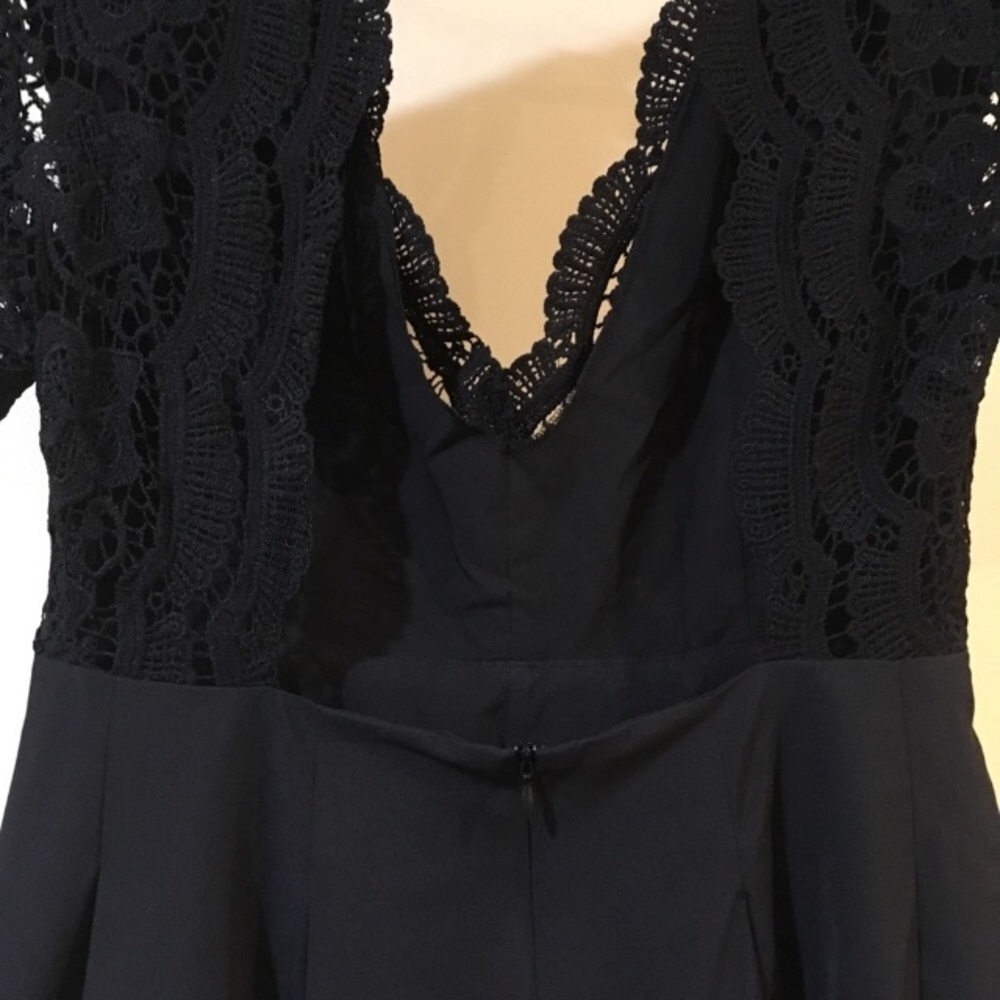 Backless Floral Lace Bodice Fit and Flare Romper - Picture 7 of 7